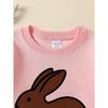 Kids Sweatshirt Crewneck Sweatshirt Chocolate Rabbit Silhouette Design Machine Washable, Spring And Autumn, Sportswear And Casual Wear