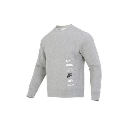 Nike Club + BB Crew Sweatshirt With Logo Fleece Men Tops Grey DX0782-063