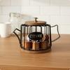 Teapot Capsule Holder with Lid Pod Storage Basket Iron Wire Crafted Metal Coffee