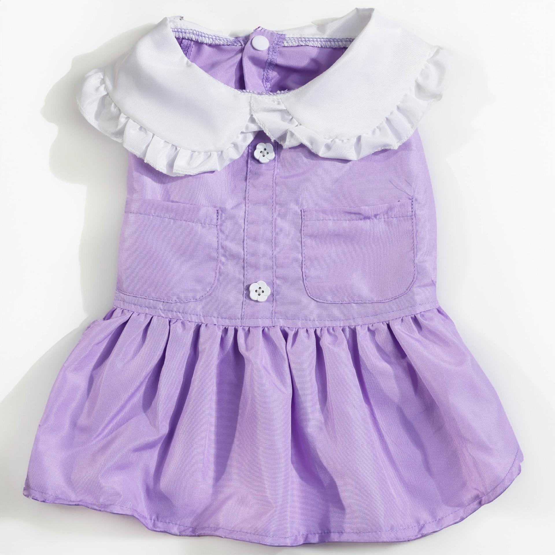 

Летнее тонкое платье с кукольным воротником для питомца, собаки, студента, маленькой собаки, тедди, большого медведя, одежда для собак, фабрика 2XL фиолетовый