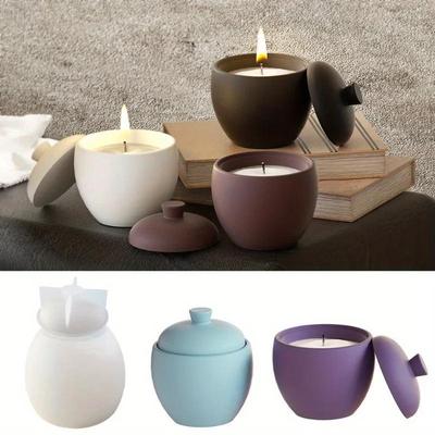 Pear-shaped Hazelnut Candle Cup Silicone Mould DIY Flower Pot Candle Holder Storage Box Resin Mould Crafts Home Decoration