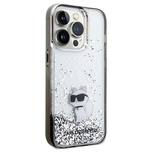 Karl Lagerfeld Klhcp14Llkcnsk Iphone 14 Pro 6.1 Transparent Hardcase Liquid Glitter Choupette