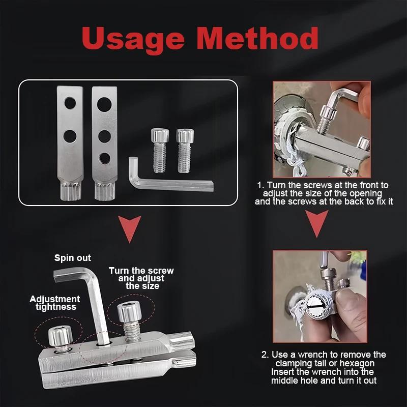 1/2 Set of Faucet Angle Valve Extractor Broken Reverse Wire Water Pipe Triangle Valve Repair Bolt Extractor Repair Tool Bathroom