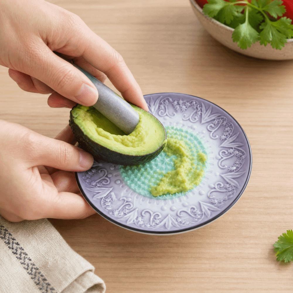 Raised Teeth Ceramic Grater Plate Colorful Embossed Manual Garlic Masher Household Use