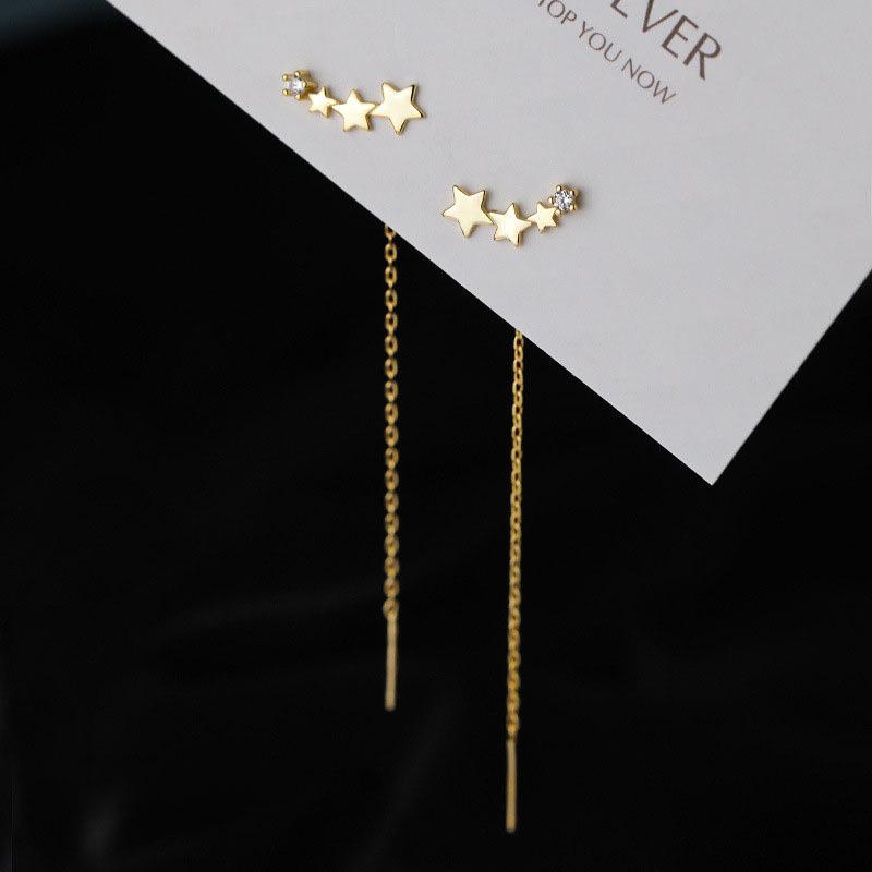 Star Tassel Earline Women's Simple Fashion Temperament Niche Long Tassel Earrings Women