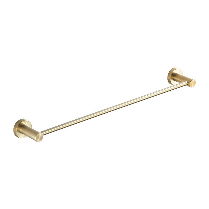 Gold Brushed Stainless Steel Bathroom Set: Towel Rack, Toilet Paper Holder, Storage Shelf, Clothes Hook, No Drill.