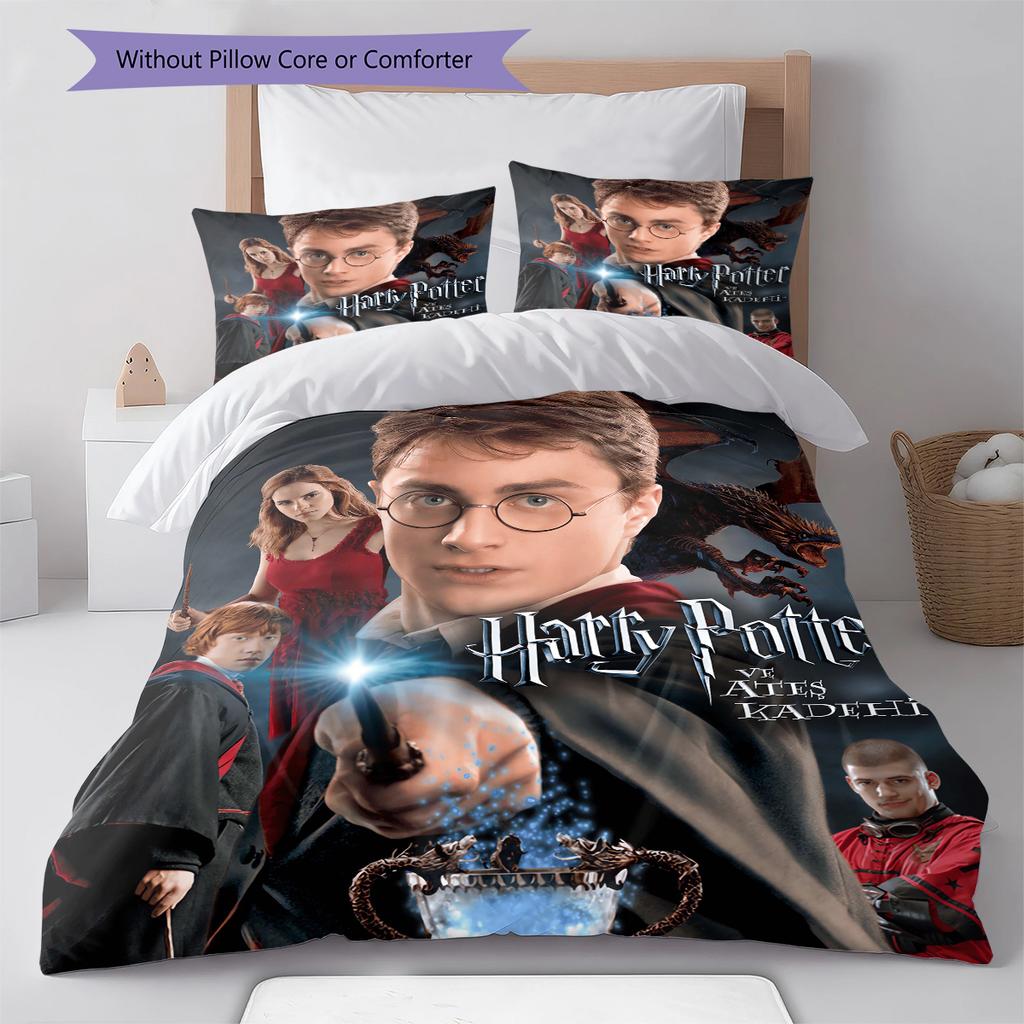 Set Copripiumino Trapuntato con Fantasia Salvatore Potter Federa Decorazione per la Casa Regalo (1 * copripiumino + 2 * federa, senza nucleo)