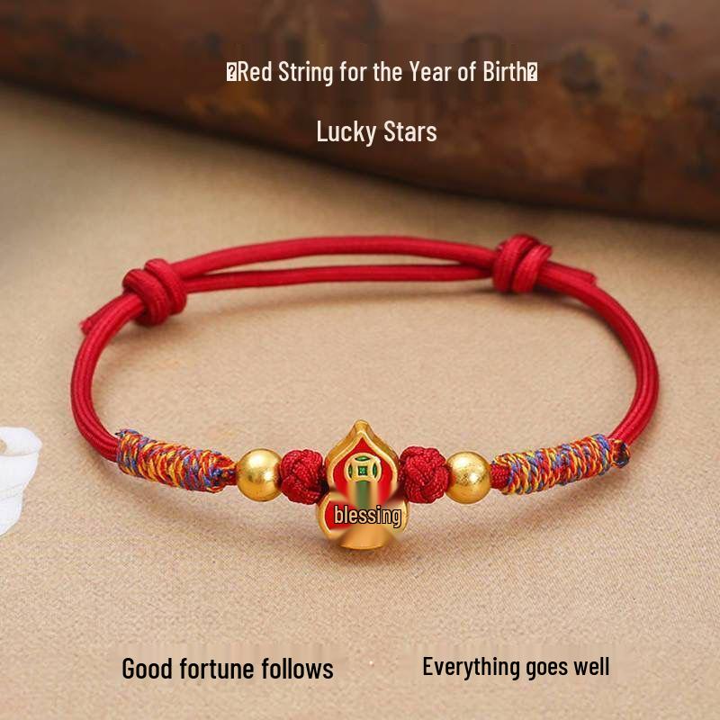 Brățară Etnică Nouă cu Șnur Roșu cu Accesorii din Aliaj Electroplacat pentru Bărbați și Femei - Design în Cinci Culori pentru Festivalul Bărcilor Dragonului.