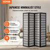 Room Divider Japanese Wall Divider 4 Panel Screen for Room Separation