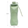 600ml Outdoor Sports Travel Water Bottle Silicone Folding Portable Folding Water Bottle High Temperature Resistant Reusable