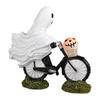 Ghost Figurine Halloween ghost riding a bicycle ornaments ghost resin crafts Halloween Figurine Seasonal Desk Display Ornaments