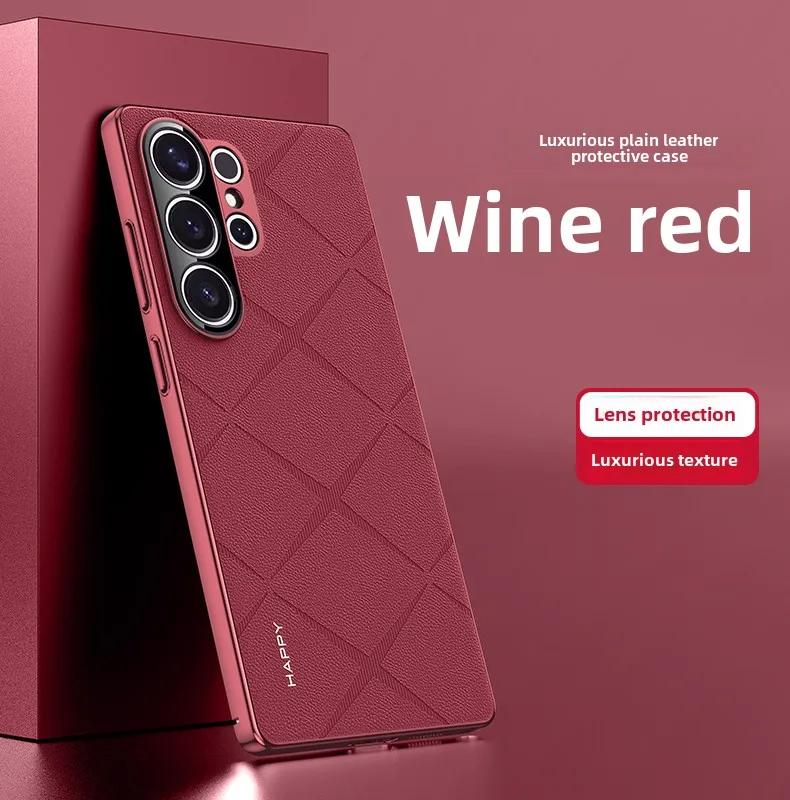 PU Kůže Galvanizovaný Nárazník Luxusní Vintage Pouzdro na Telefon Pro Samsung Galaxy S25 Ultra S24+ Plus Nárazuvzdorný Ochranný Kryt