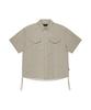 MAHAGRID Nylon Trucker Half Shirt Beige(Mg2Gmmw341A)