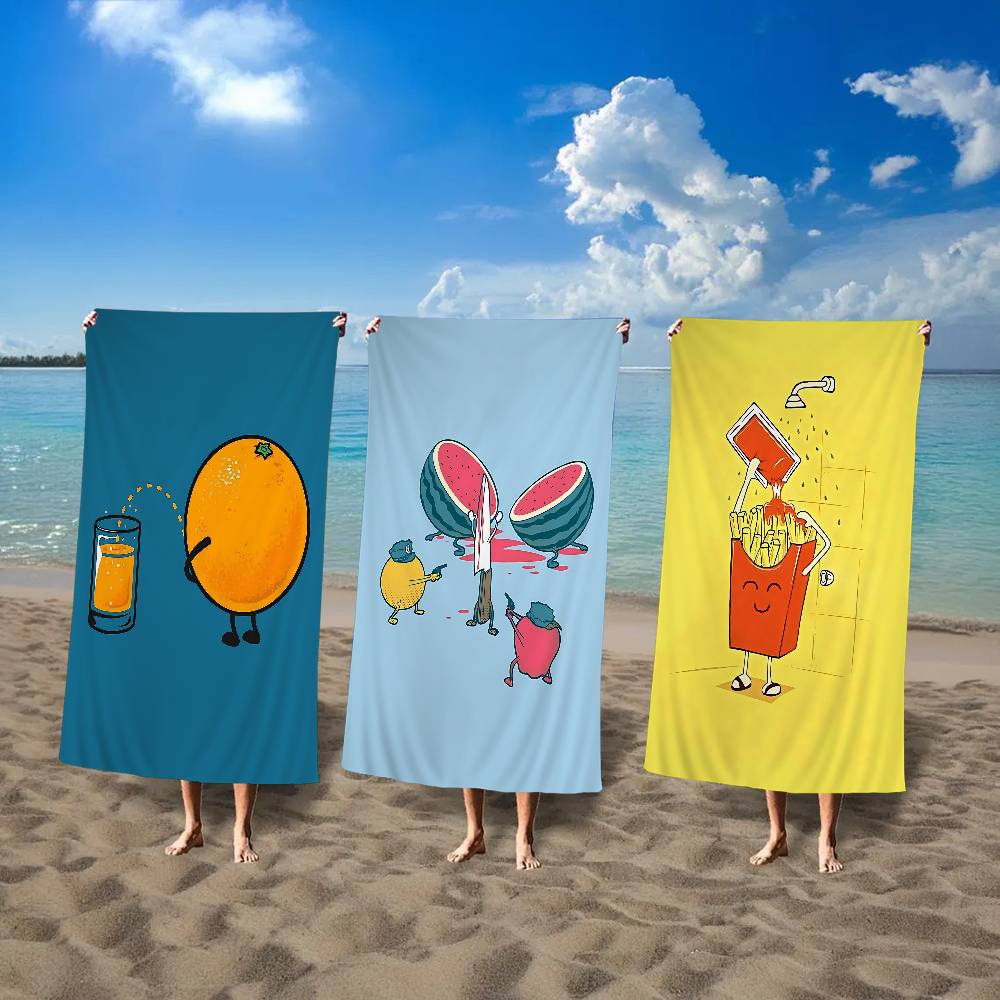 Funny Food Fancy Microfiber Beach Towel Absorbent Quick Dry Soft Yoga Swimming Resort Mountain Climbing Towel