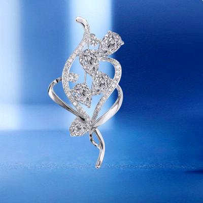 Zirkon Brosche Damen High Sense Nische Blume Brosche Anti-Licht Anstecknadel Vielseitige Bekleidungsaccessoires Qixi Festival Geschenk