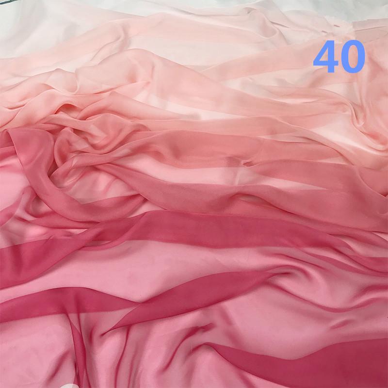 2M Styl Starożytny Kolor Tęczowy Gradient Szyfonowa Tkanina 30D Organza Tiulowa Tkanina Do Rękodzieła Hanfu Suknia Ślubna Dekoracja Sceniczna