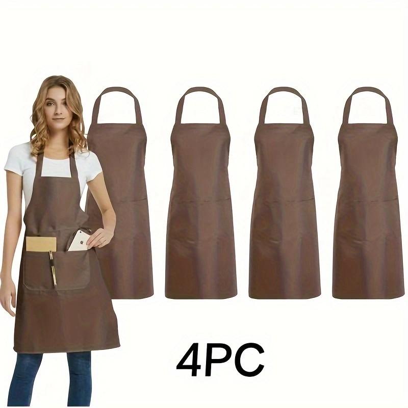 4pcs Adjustable Canvas Aprons with Pockets Comfort Fit for Cooking Chefs Waiters BBQs Hairdressers Easy Clean