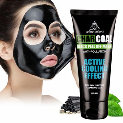 UrbanGabru Charcoal Black Peel Off Mask for Men & Women | Removes Blackheads and Whiteheads | Active Cooling Effect | Deep Skin Purifying Cleansing
