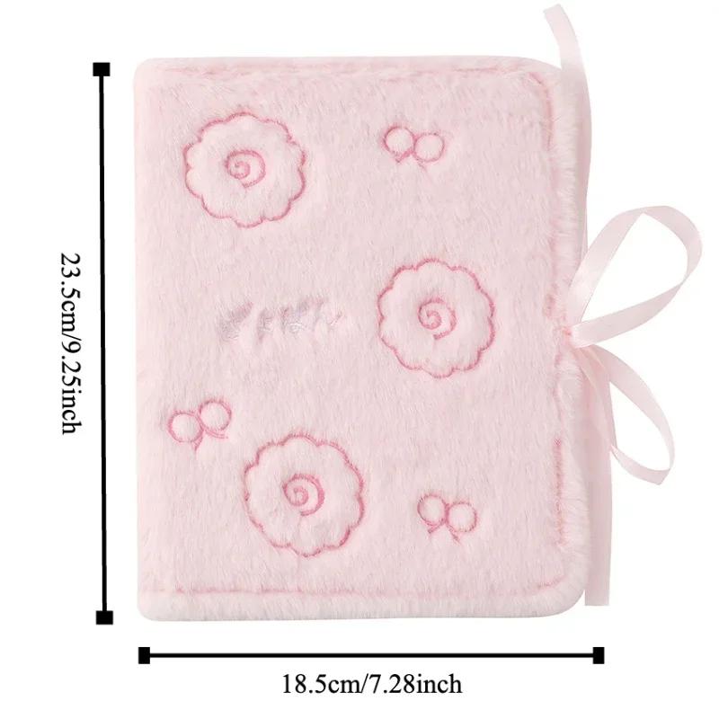 Kawaii Pink Plush Photo Album 3 inch Kpop Card Fluffy A5 Photo Card Binder Cute Collection Book Fashion Girl Gift  Wholesales