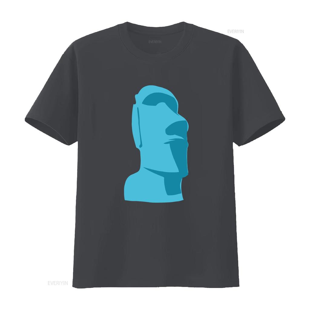 Moai T Shirt Easter Island Tiki Rapa Nui Statue Hawaii Polynesian Totem  Vintage Washed Graphic Soft Homme Casual Slightly