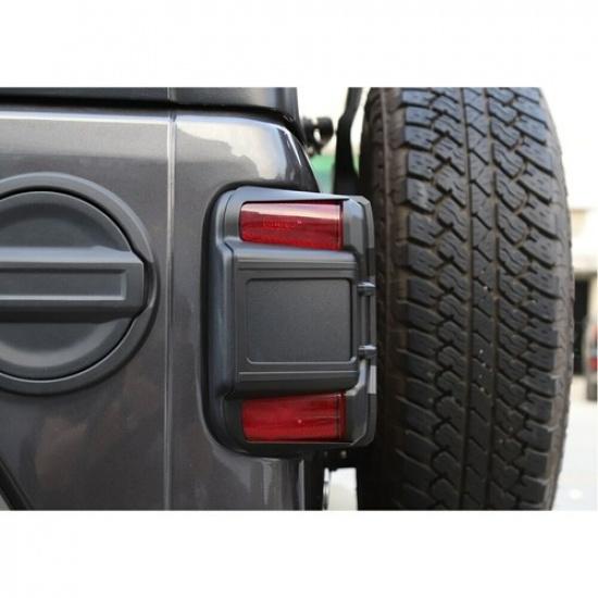 Rear Taillight Lamp Guard Decor Cover Trim For Jeep Wrangler JL 18+ (LED Light)