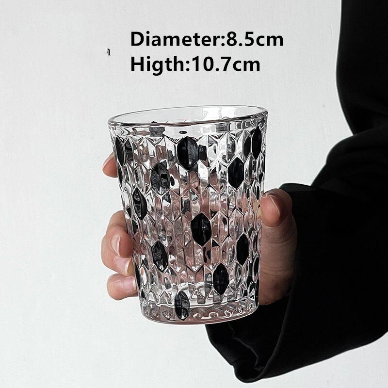 Handcarved Glass Crystal Cup Style Creative Engraved Chessboard Whiskey Glass Wine Glass 310ml Crystal