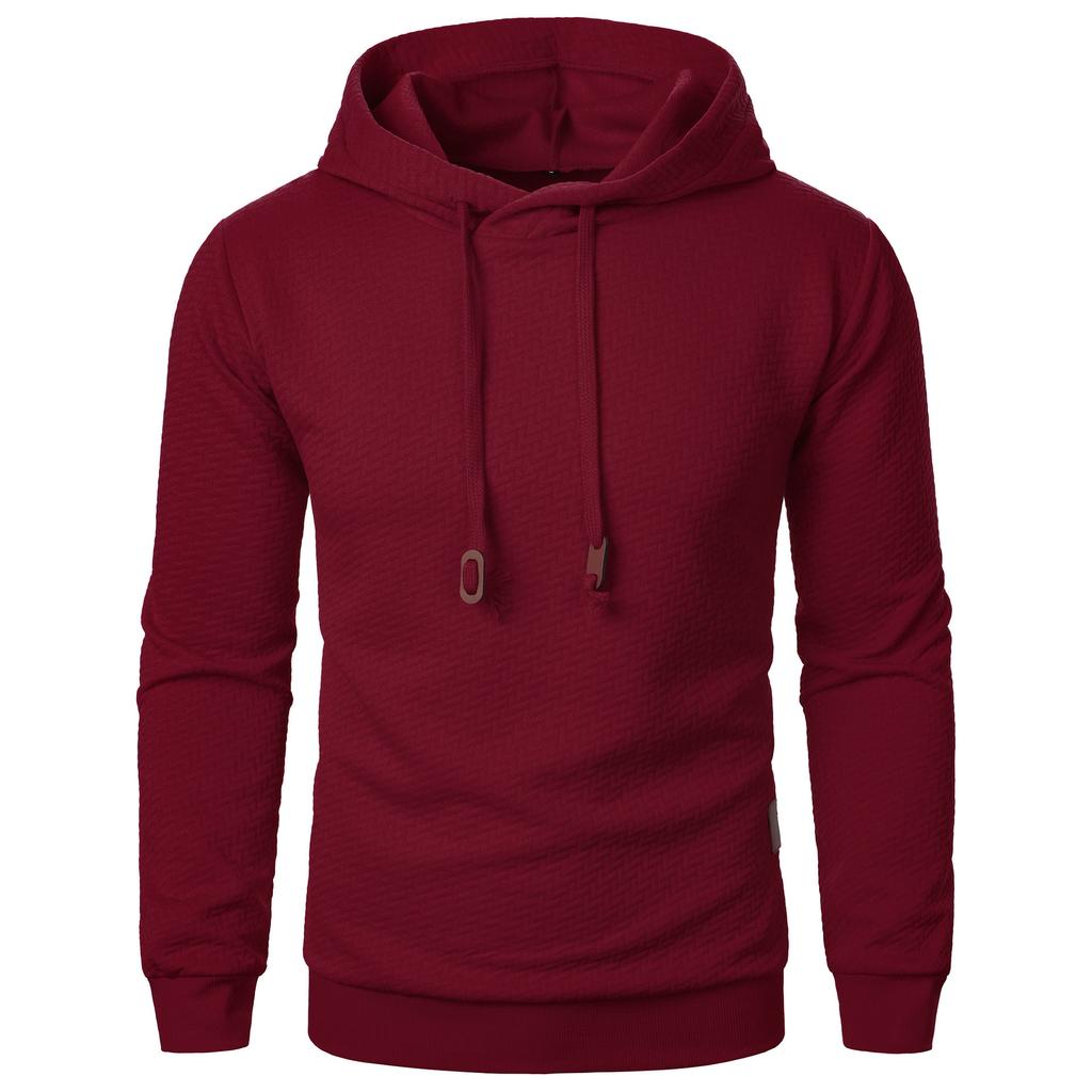Autumn Winter Men's Jacquard Plaid Hoodie Long Sleeve Hoodie Warm Color Hooded Sweatshirt Coat Yasheng