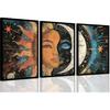 3Pcs Sun and Moon Celestial Canvas Wall Art Vintage Tarot Astrology Pictures Wall Decor Gothic Mystic Face and Star Poster Abstract Dark Space