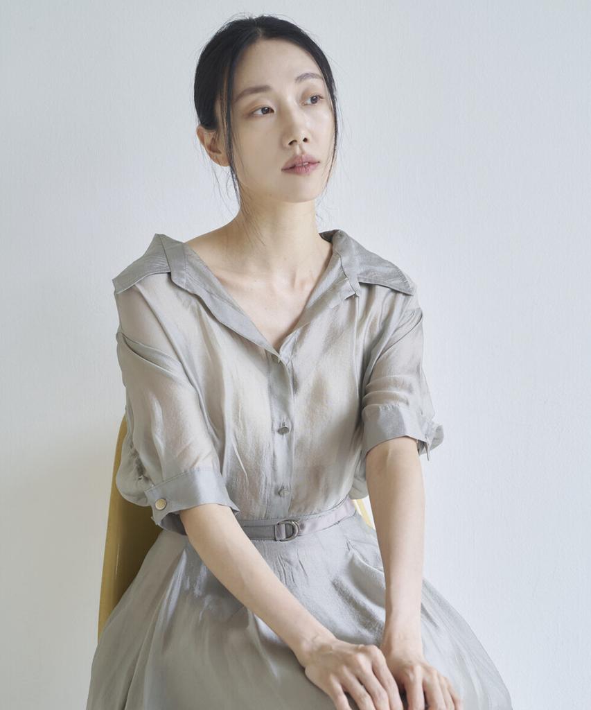 Eima Satin Open Collar Dress_3Color