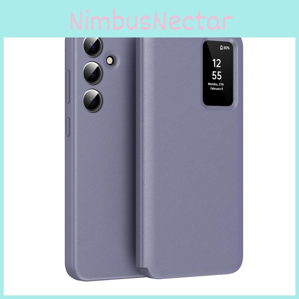 S25 For Galaxy Ultra With View Window Leather Phone Case And Slot Card