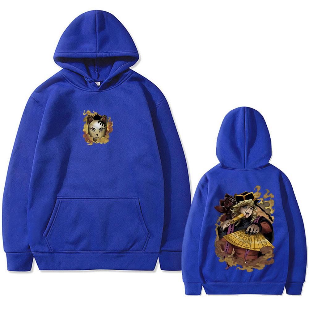 Anime Demon Slayer Douma Graphic Hoodie Men Women Cartoon Fashion Oversized Pullover Hoodies Male Casual Fleece Tracksuit