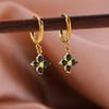 Exquisite 18K Gold Four-Leaf Clover Diamond Earrings for Women - Light Luxury Fashion Style