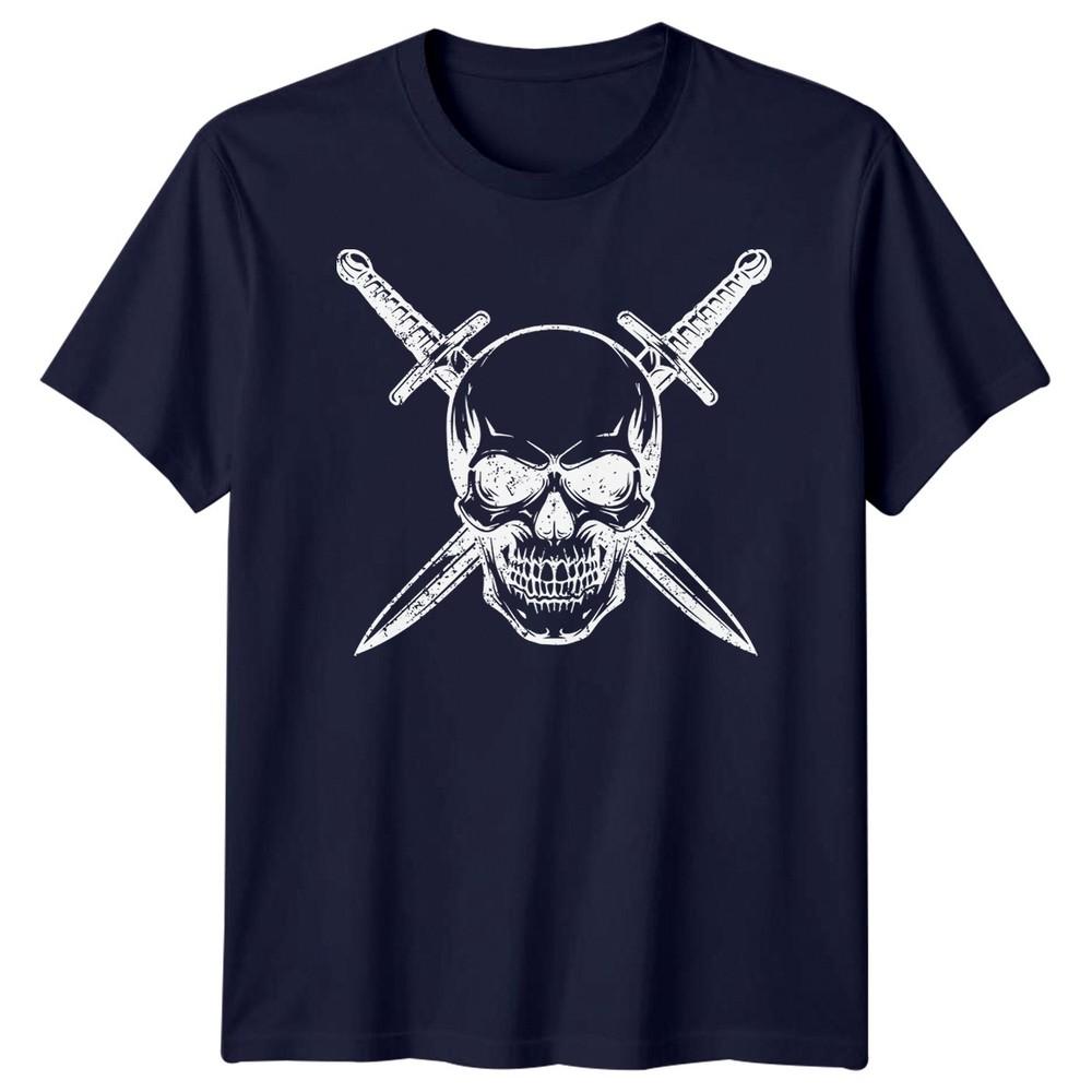 Skull Art Fantasy Unisexs TShirt Crossed Swords Graphic