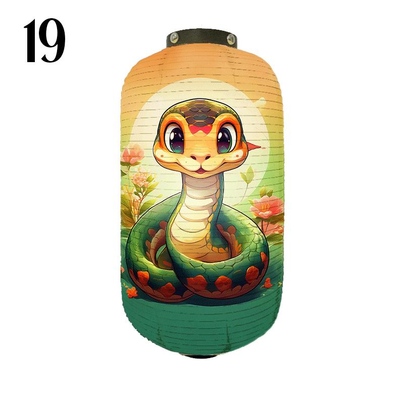 Japanese Style Cloth Lantern New Year Festival Mascots Zodiac Snake Printed Lantern Sushi Shop Bistro Restaurant Decor Ornaments