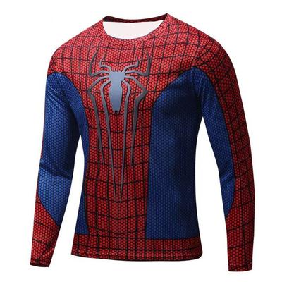 New Summer Men's 3D Printed Red Spider Man Star Wars Fashionable Quick Drying Long Sleeve T-shirt Sport Comfortable