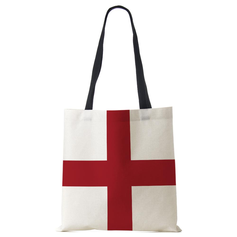 World Cup Flag Women Handbag Linen Totes Casual Traveling Beach Gift Bags CLE