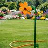 Dancing Flower Lawn Sprinkler Ground Insert Crazy Daisy Sprinkler Funny 360-Degree Rotating Sun Flower Garden Sprinkler for Yard Watering Dogs