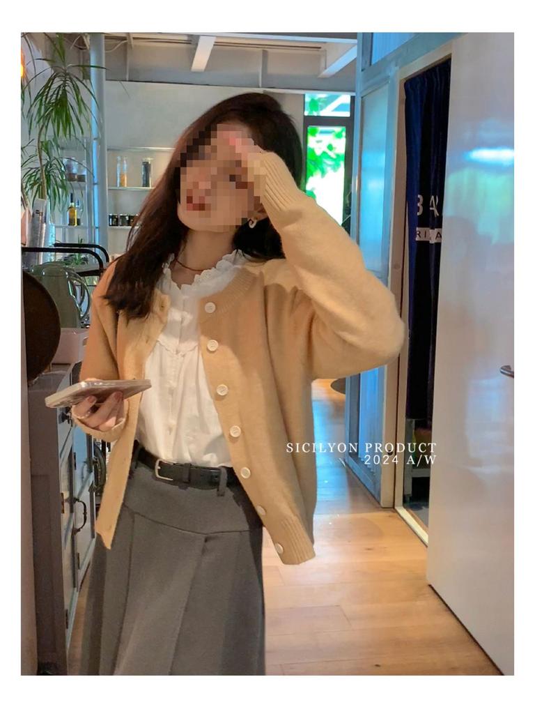 Sicilian Autumn Rhapsody French Lace Collar Shirt for Petite Women