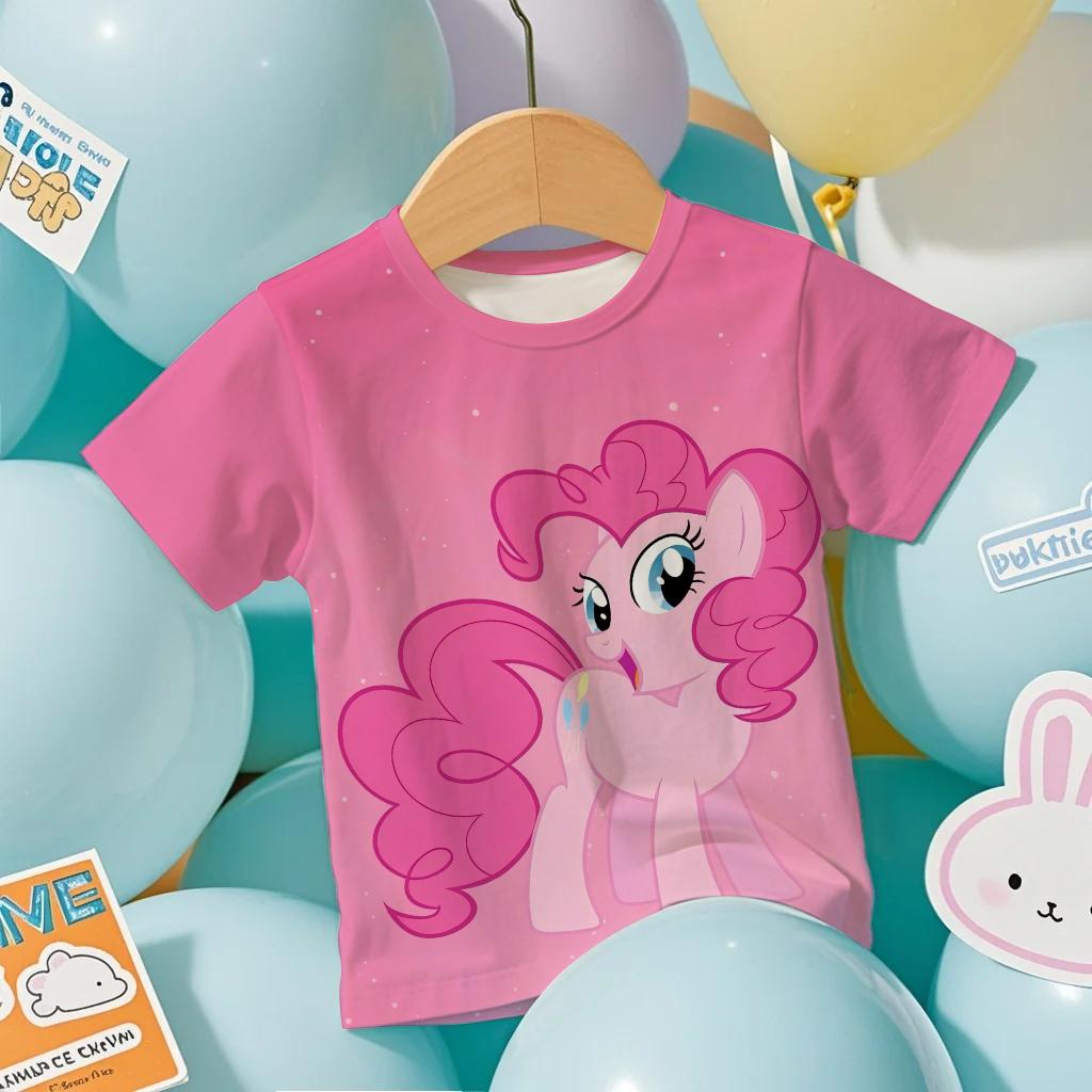 2026 new Hot Sale Casual Kids Teenager Boys Girls My Little Pony Cartoon Print New Summer Fashion Short Sleeve Tops