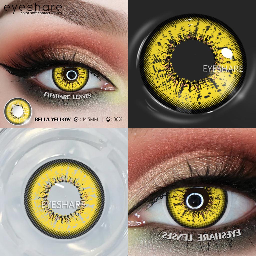 Eyeshare 2 Stück Cosplay Farbige Kontaktlinsen Anime Kontaktlinsen Blaue Augenlinsen Jährlich Verrücktes Halloween Make-up Farbige Linse