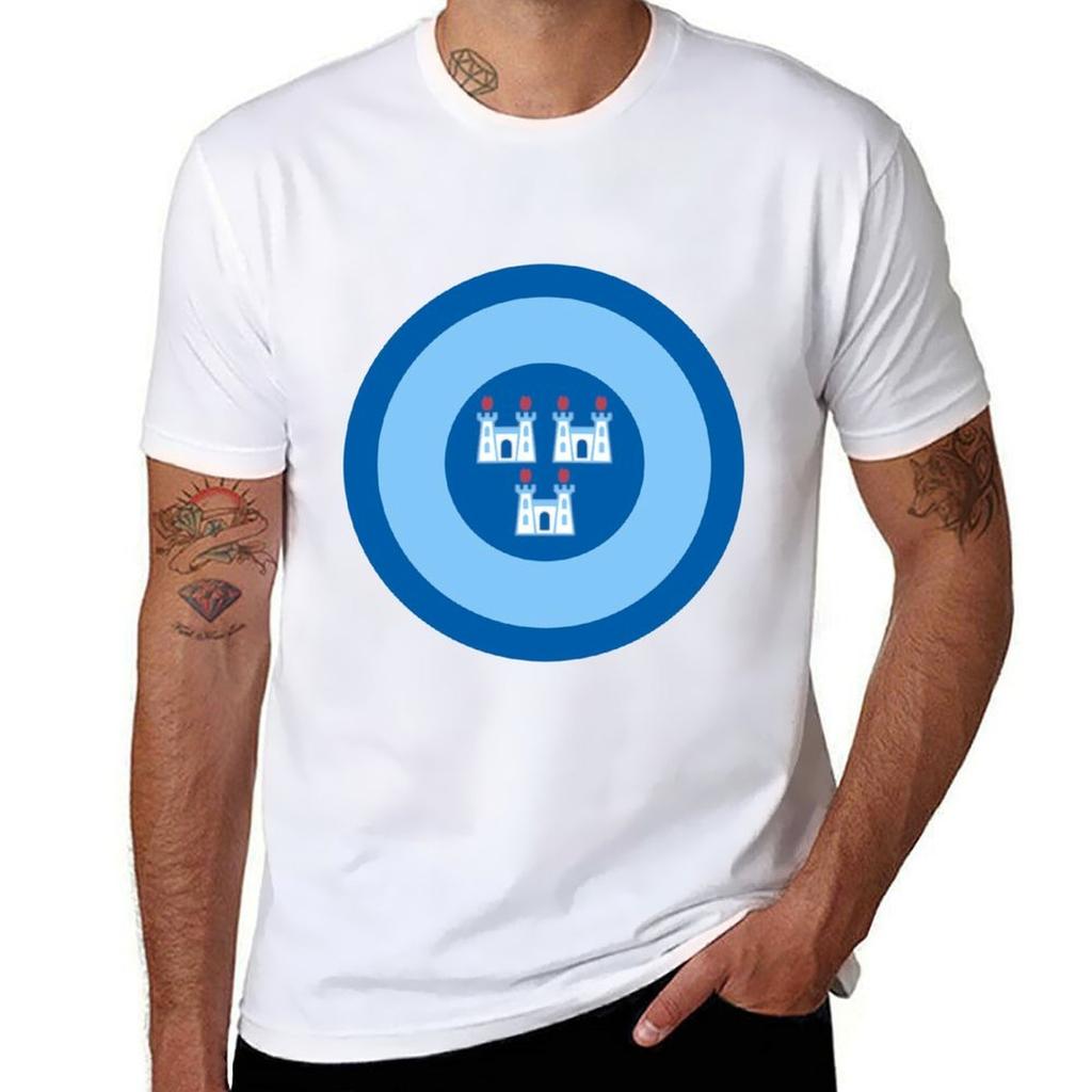 Dublin 3 Castles Blue Retro Mod Roundel TShirt T Shirts for Man Slim Fit Man Graphic T Shirt TShirt