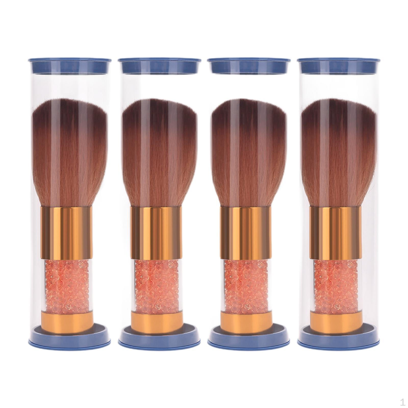 

4 Pieces Nail Dust Brush Hairdressing Tool, Hair Styling Neck Duster for Barber, brown head