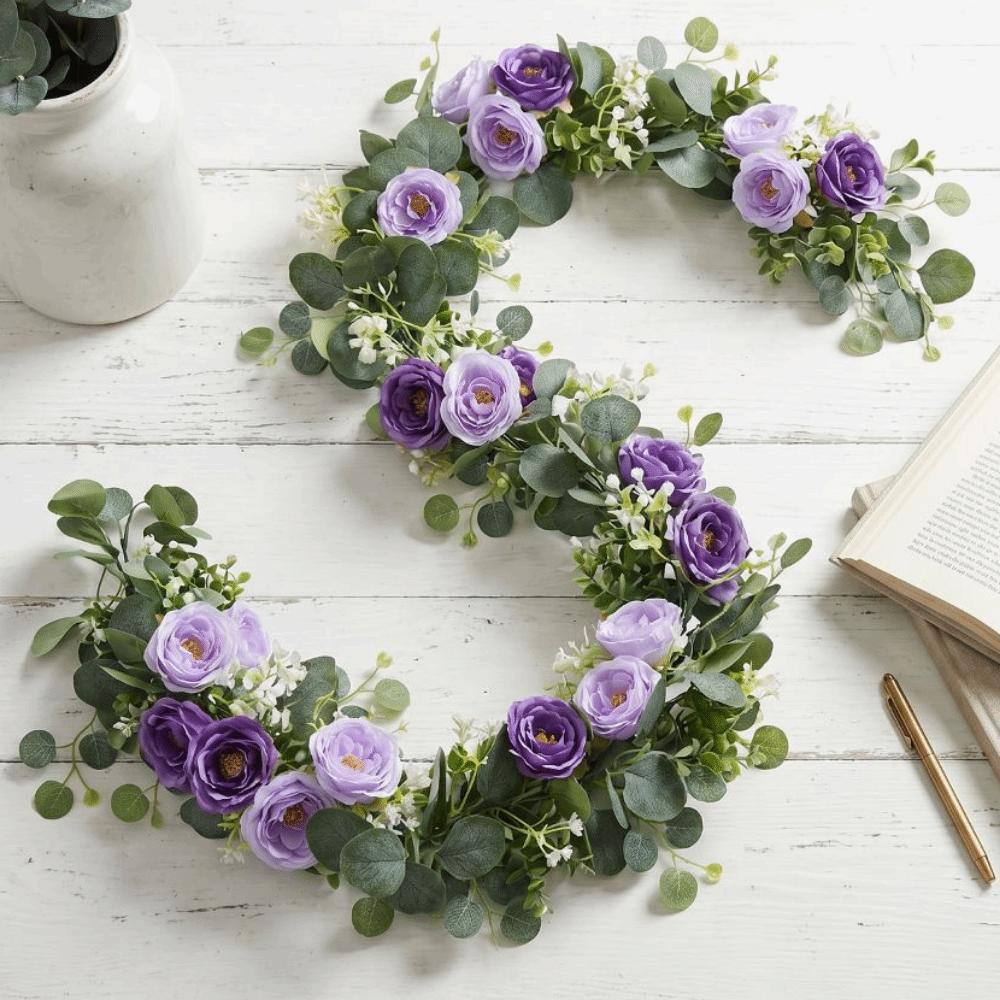 Künstliche Blumen Dekoration Blumen Girlande Simulierte Ranke Plastik Girlande Hängende Pflanzen 180cm Handgefertigte Grünzeug Girlande