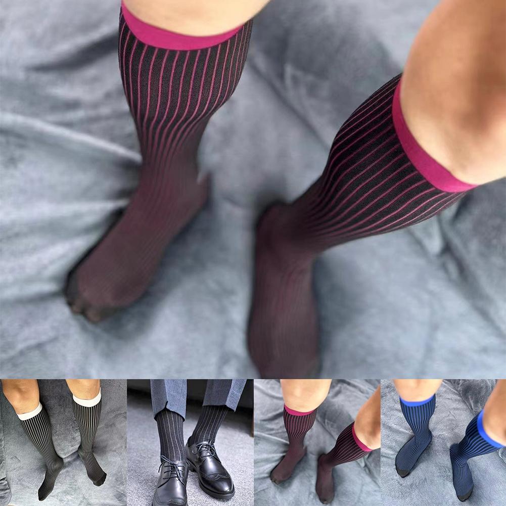 Meias Listradas 1 Par Respirável Meias Empresariais Casuais