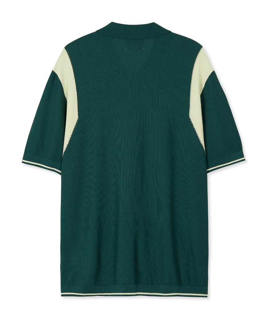 SSY Varsity Summer Half Knit Zip-Up Green