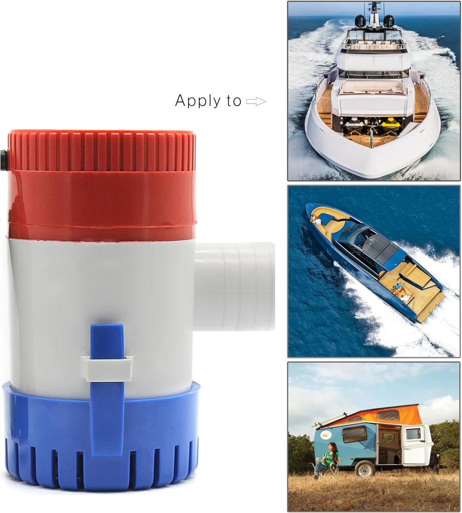 Hot 12V Vacuum Water Pump Submersible Marine Boat Bilge Pump 1100GPH Water Pump Used In Boat Seaplane Motor Homes Houseboat