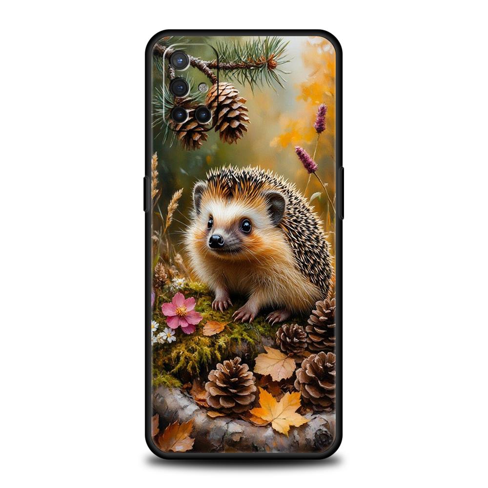 

Phone Case For Oneplus 13R 12R 13 12 10T 10R Nord N100 N200 N10 10 9 9R 9RT CE 2 Z Pro 5G Soft TPU Autumn Cute Hedgehog Design OnePlus 10T