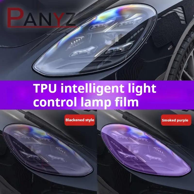 TPU Car Headlight Protective Film Clear to Black/Purple Intelligent UV Self Healing Anti scrastch For Infiniti Jaguar Chang an