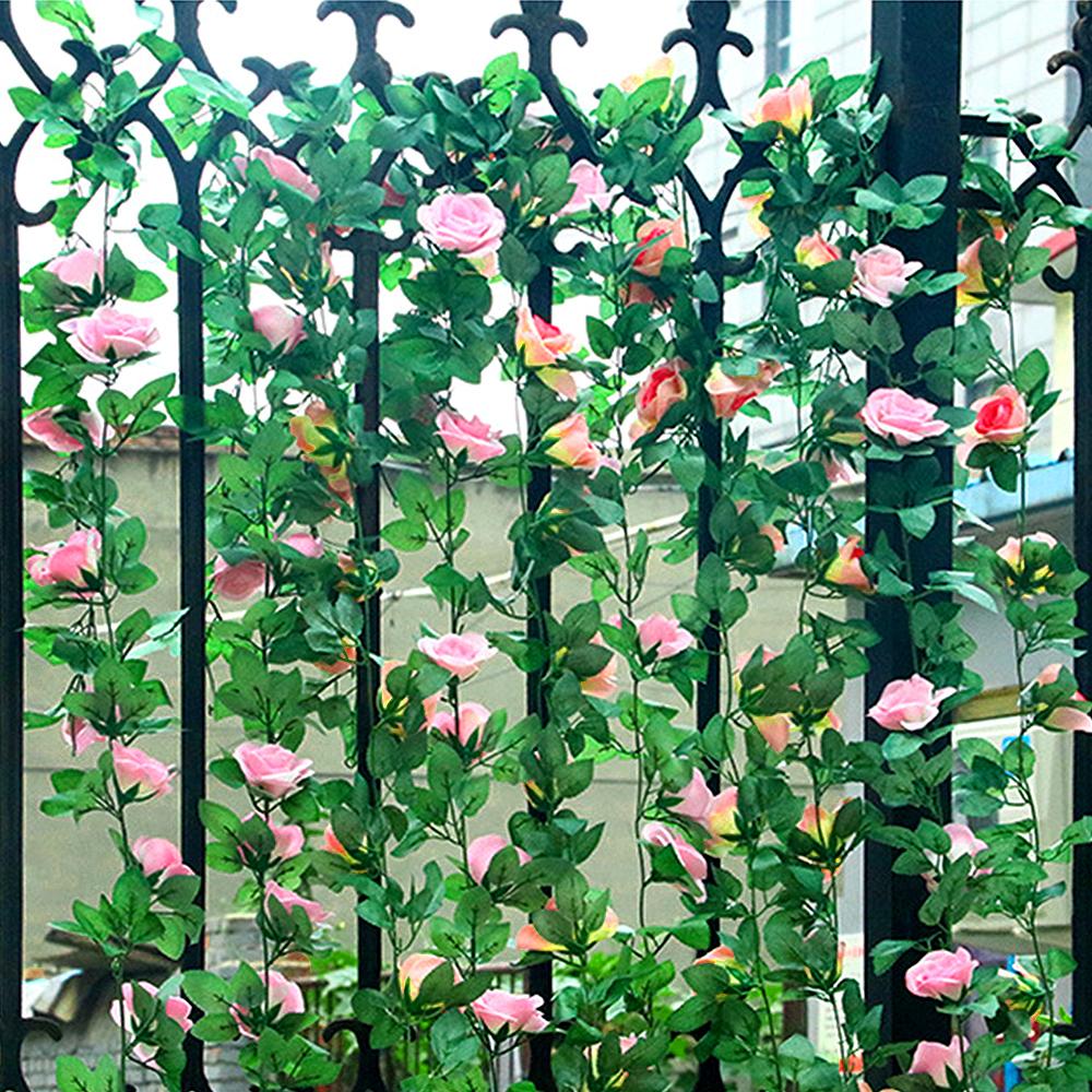 Flower Garland Fake Rose Vine Artificial Flowers Hanging Rose for Wedding Arch Garden Background Home Hotel Decor