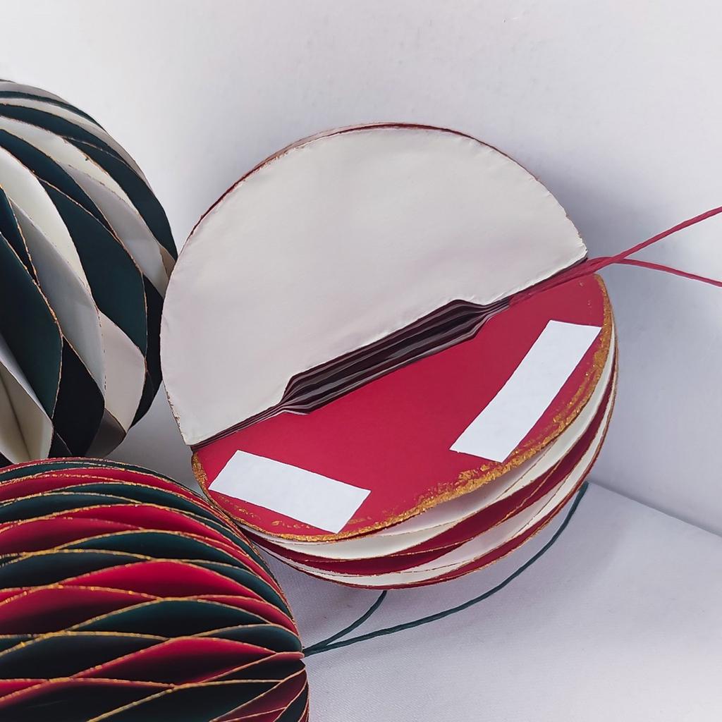 Pack Of 6 Colorful Round Honeycomb Paper Sphere Christmas Hanging Decorations for Home and Office Party Supplies